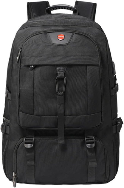 Travel Backpack 50L, 17 Inch Laptop Backpack for Men Women, Large Waterproof Carry On Backpack, TSA Friendly Flight Approved Anti-Theft Backpack with USB Interface & Shoe Compartment, Black
