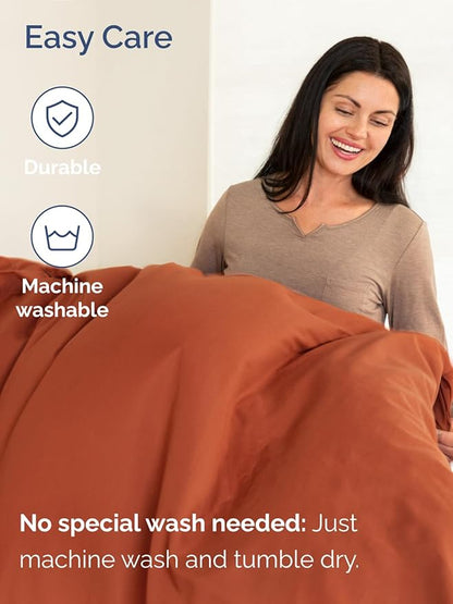 Extra Deep Twin Sheet Set - 4 Piece Breathable & Cooling Sheets - Hotel Luxury Bed Sheets Set - Easy & Secure Fit - Soft, Wrinkle Free & Comfy Sheets Set - Terracotta Sheet Set with Extra Deep Pockets