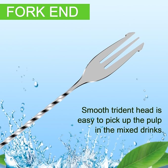 Bar Spoon Cocktail Mixing Stirrers, 12”