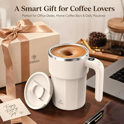 Self Stirring Coffee Mug, 12oz Rechargeable Magnetic Mixing Cup