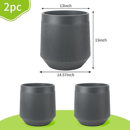 Plant Pots，Set of 2 Plastic Large Pots