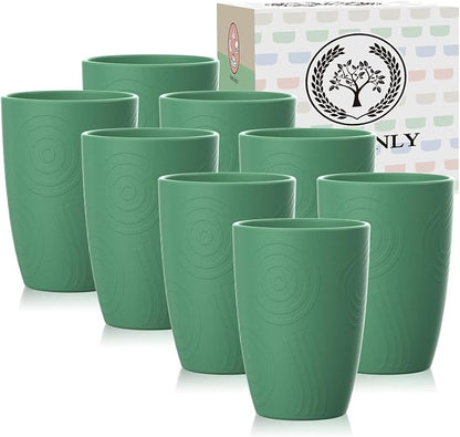 Homienly Plastic Cups Reusable 8 PCS Wheat Straw Cups a Good Alternative