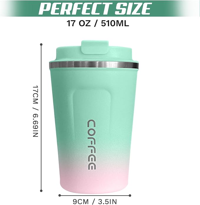 SPLMIFA Travel Coffee Mug Leak-Proof, Reusable Coffee Cups