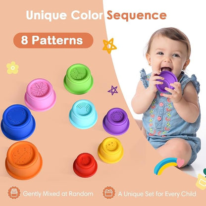 ZYFLSQ Stacking Cups Baby Toy 8 Pcs, Nesting Cups