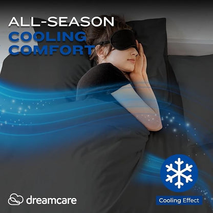 DREAMCARE Twin XL Sheet Sets - 4pc Cooling Sheets XL Twin Sheets - Twin XL Sheets up to 21” Deep Pocket – Hotel Luxury Extra Long Bed Sheets 100% Brushed Microfiber with Side Pocket - Gray