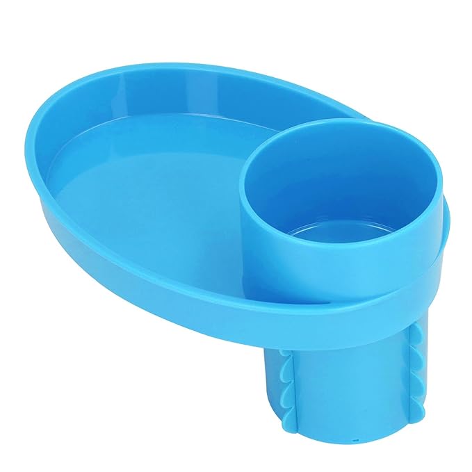 Snack Tray for Kids Car Seat with Secure and Sturdy Design, Versatile Usage, Compact and Portable Design, Easily Attachable, Cup Holder (Blue)
