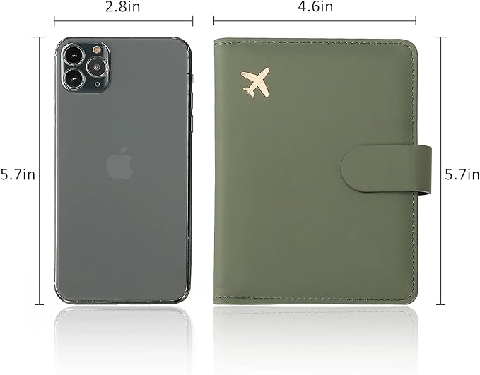 Melsbrinna Rfid Passport Holder for Travel women/Men, Cute Passport Wallet Rfid Blocking Card Slots, Rfid Passport Cover/CaseTravel Wallet, Passport Book Holder (1, Green)