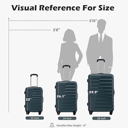 Coolife Carry On Luggage Airline Approved with Wheels Hard Shell Suitcase Spinner TSA Lock Telescopic Handle 20in-Wine Red