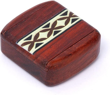 1pcs Handcrafted Wooden Pill Case for Purse - Elegant Rosewood Pill Box Organizer, Discreet Wallet-Size Storage for Medications, Jewelry & Essentials