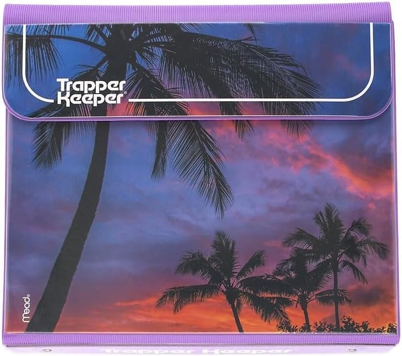 Mead Trapper Keeper Binder, Retro Design, 1 Inch Binder with Folders and Pockets, Holds 8-1/2" x 11" Paper, Palm Trees (260038FDE1-ECM) (Pack of 6)