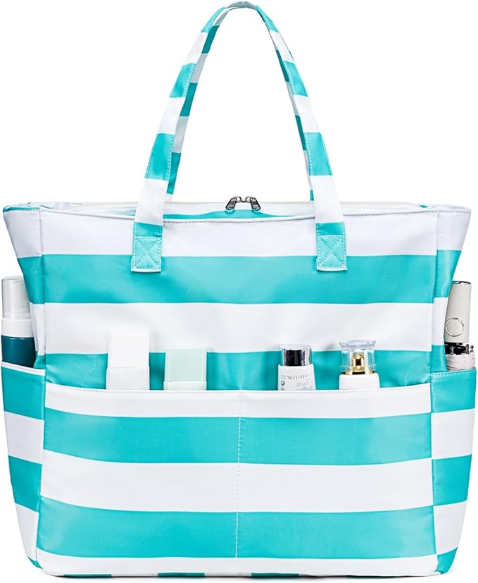 Beach Pool Bags Tote for Women Ladies Large Gym Tote Carry On Bag With Wet Compartment for Weekender Travel Waterproof