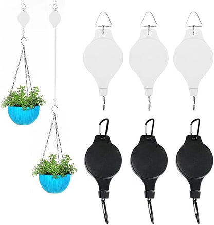 6PCS Adjustable Retractable Plant Pulley Hangers