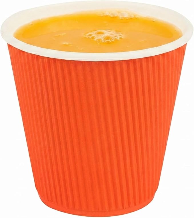Restaurantware 8 Ounce Double Wall Disposable Coffee Cups, 500 Insulated Orange