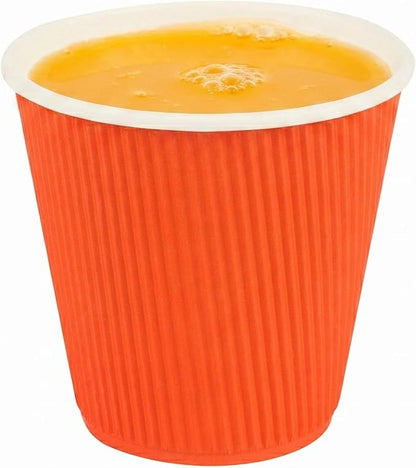 Restaurantware 8 Ounce Double Wall Disposable Coffee Cups, 500 Insulated Orange