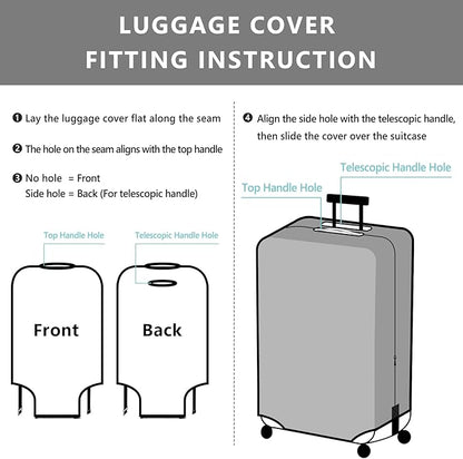 Travelkin Luggage Covers With Tag For Suitcases Tsa Approved,Suitcase Covers Protector Fit 18-32 Inch Luggage,L