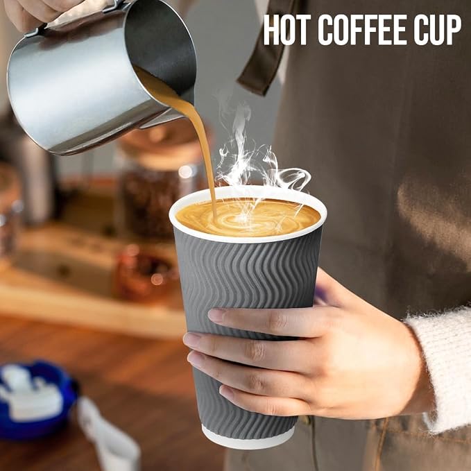 BYSNOW 500 Pack 16 oz Paper Coffee Cups