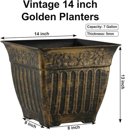 14 Inch Vintage Square Planter
