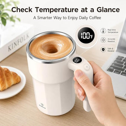 Self Stirring Coffee Mug, 12oz Rechargeable Magnetic Mixing Cup