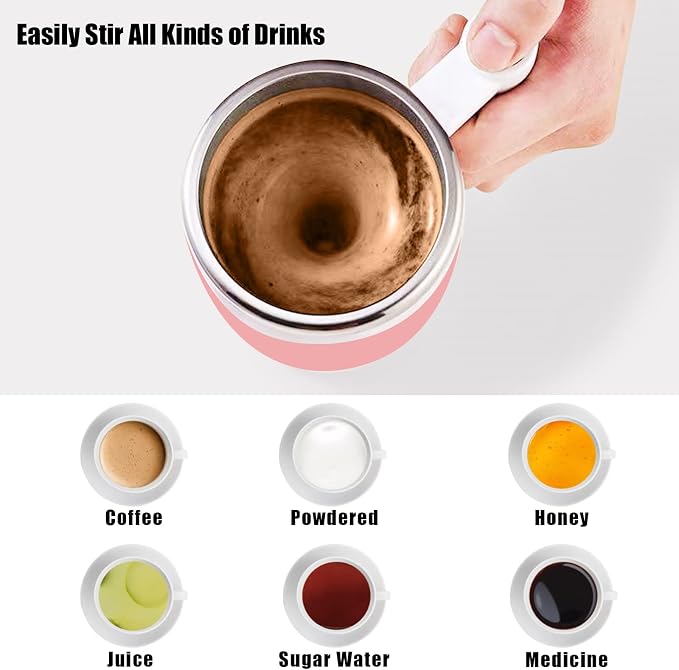 Self Stirring Mug, Rechargeable Auto Magnetic Coffee Mug