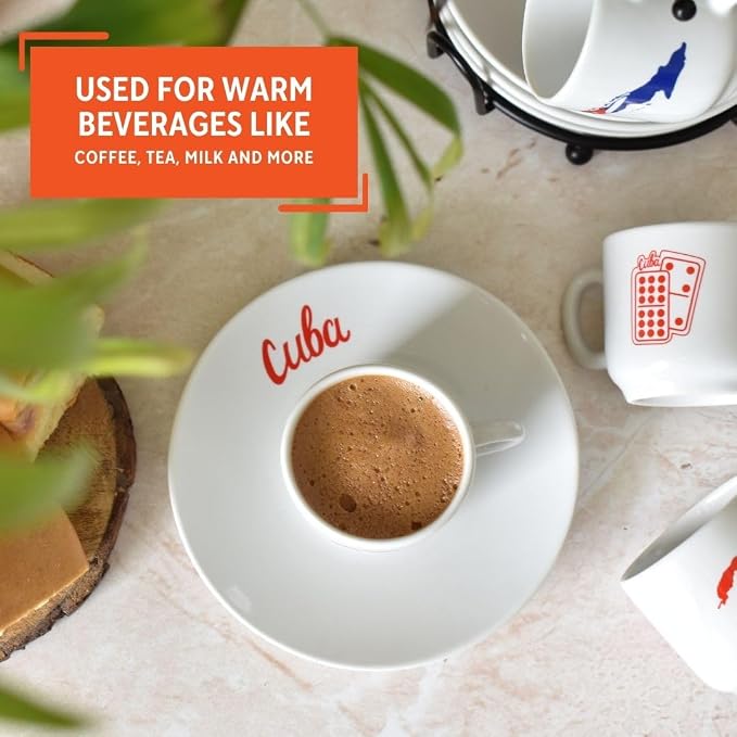 IMUSA 8 Piece Stoneware 1.5 Oz Cuba Espresso Coffee Set