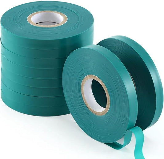 10 Pcs 150 Feet x 1/2" Wide Stretch Tie Tape Green Plant Garden Tie, Garden