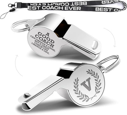 Letters Coach Gifts, Whistle for Coaches, Whistle Emergency, Thank You Coach Gifts, Coaches Whistle with Lanyard Cheer Coach Gift for Men Women Teachers Referees School Sports Coach Outdoor, Letter V
