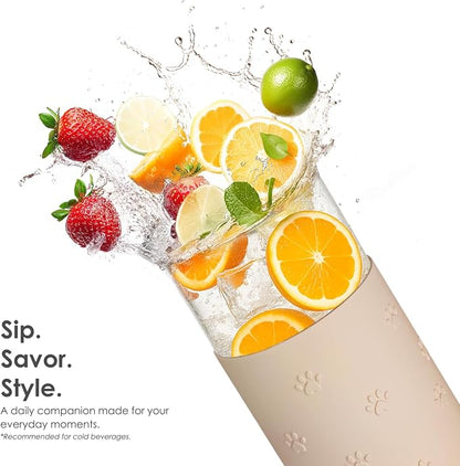 SANDJEST Glass Water Bottle