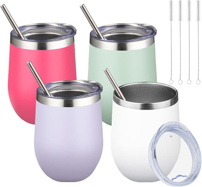 12oz/4 Pack Wine Tumbler Glasses