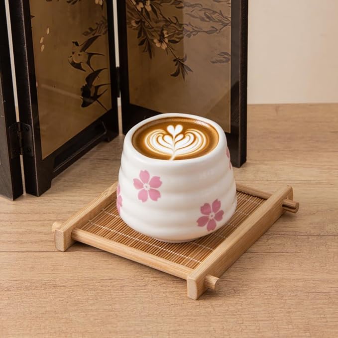 4pcs Japanese Tea Cup Set – Mini Size Cup 5OZ Ceramic Matcha Cup, Handless