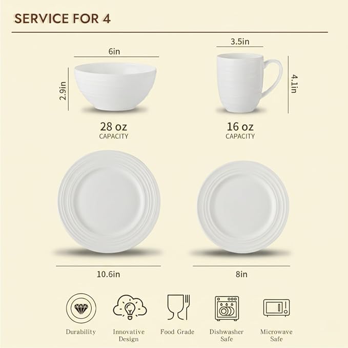 16 Piece Bone China Dinnerware Sets