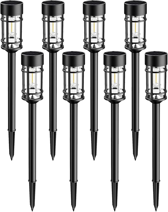 Solar Lights Outdoor Waterproof, 8 Pack 21" Solar Pathway Lights