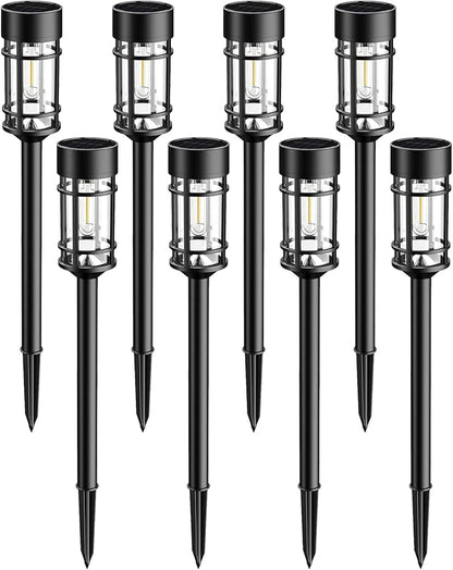 Solar Lights Outdoor Waterproof, 8 Pack 21" Solar Pathway Lights