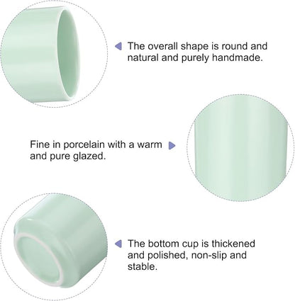 HARFINGTON Japanese Ceramic Tea Cups 8oz / 240ml Simple Solid Color No Handle