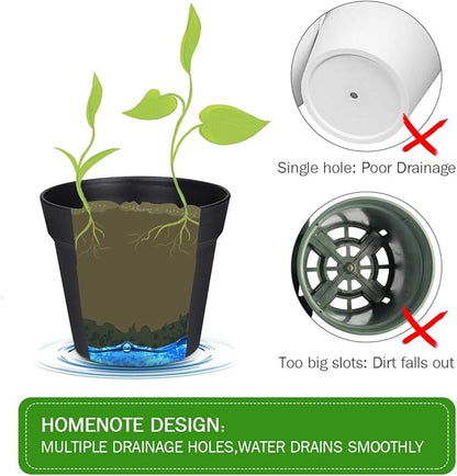 homenote Pots for Plants, 15 Pack 6 Inch Plastic Planters