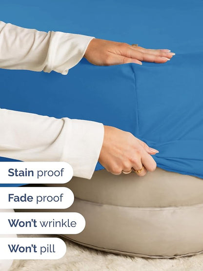 Extra Deep Twin XL Fitted Sheet - Hotel Luxury Single Fitted Sheet Only - Easily Fits 18 inch to 24 inch Mattress - Ultra Soft, Wrinkle Free with Extra Deep Pockets - Breathable & Comfy - Royal Blue