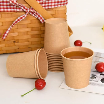 Vumdua 500 Pcs 6 oz Kraft Paper Cups