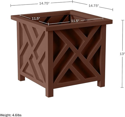 Lattice Design Outdoor Planter Box 2-Pack