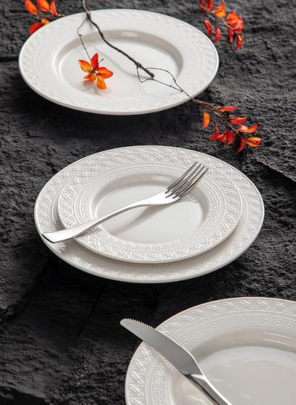 4-piece set, ceramic tableware set, relief plate and bowl set, microwave and