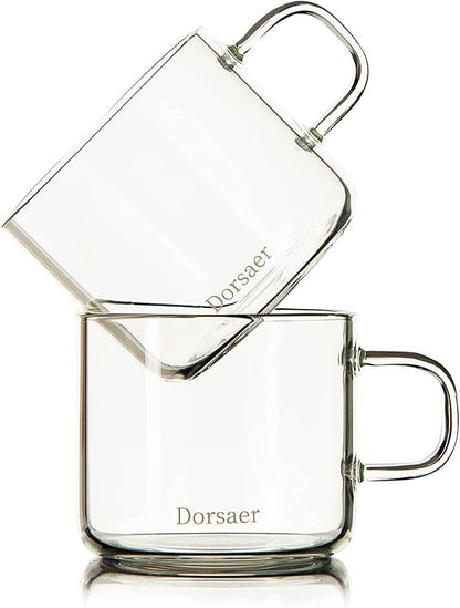 Glass Cups -6oz Small Crystal Clear Glass Coffee Cup