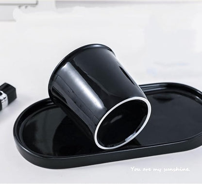 Ceramic household toothbrush cup, 300ml large capacity | Minimalist handle-less