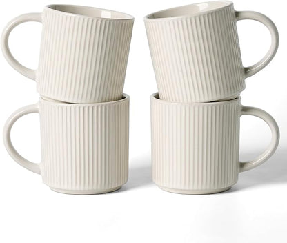 famiware Coffee Mug Set for 4, Star 12 oz Catering Mugs Cup Set
