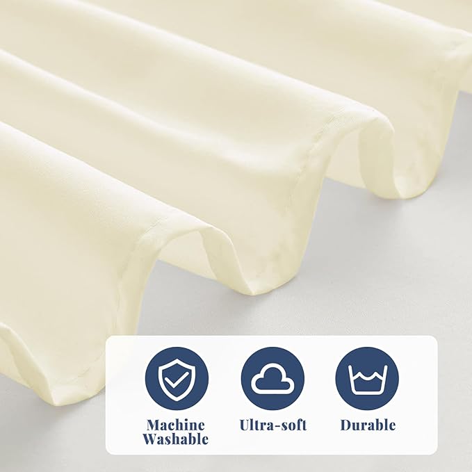 Twin Bed Skirt, Elastic Wrap Around Bed Skirt Twin Size, Bed Skirts for Adjustable Bed, Easy Fit with 18" Drop Length Tailored Drop Dust Ruffle (Light Yellow)