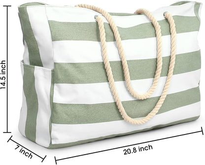 Becokan Beach Bags for Women Large Waterproof Beach Tote Bag Zipper Beach Bags Waterproof Sandproof Swim Pool Bag Large Tote