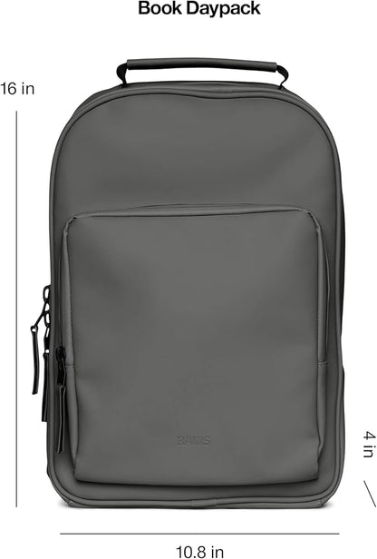 RAINS Regular Book Daypack, Backpack, Laptop Bag, Waterproof, 2 Year Warranty, Black
