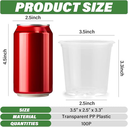 3.5" Clear Seeding Pots 100-Pack Round