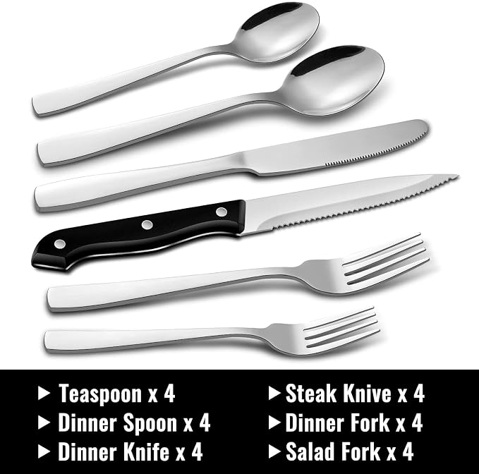 Hiware 24-Piece Silverware Set
