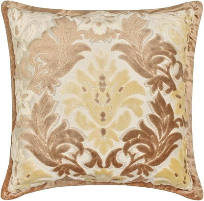 The HomeCentric King/Queen/Twin Beige Luxury CA King 86"x18" Bed Runner with One Pillow Cover, Damask Bed Scarf on Velvet Fabric - Emmeline
