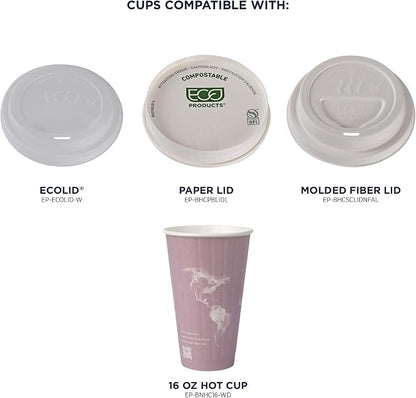ECO PRODUCTS Compostable Disposable Insulated World Art 16oz Large Coffee Cups