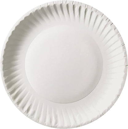 Bluetable 9 Inch Paper Plates Bulk – 1200 Count - Uncoated White 9” Dinner Plate Pizza Plate Decorative Craft Paper Plates Disposable Plates [1200 Pack/Case]