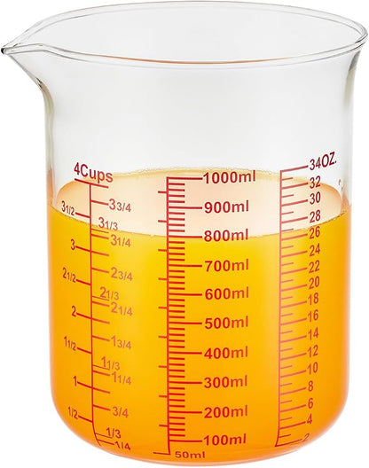 High Borosilicate Glass Measuring Cup-V-Shaped Spout，Glass Measuring Beaker
